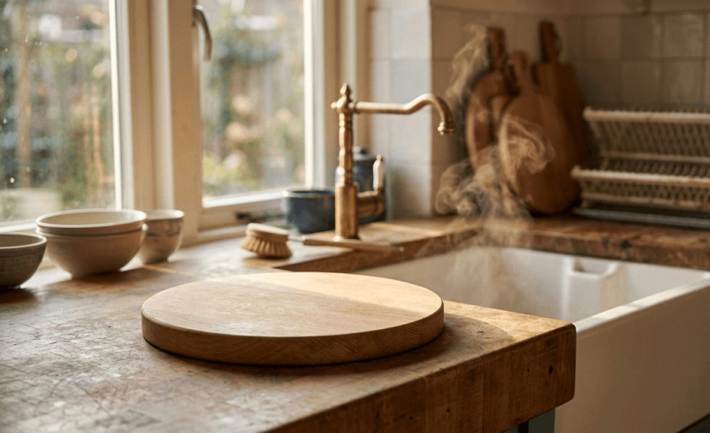 houten borrelplank schoonmaken