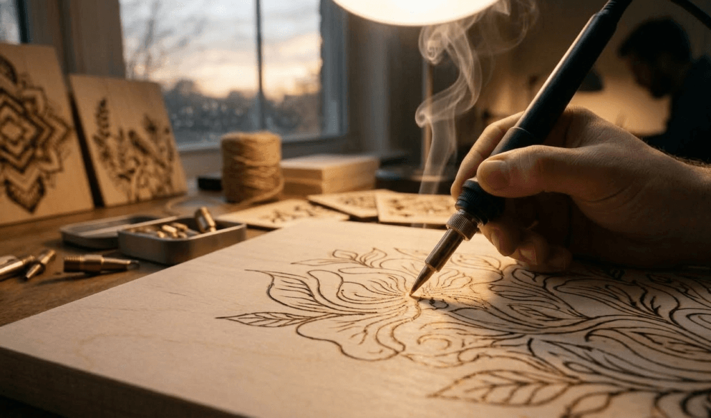 pyrografie hout branden