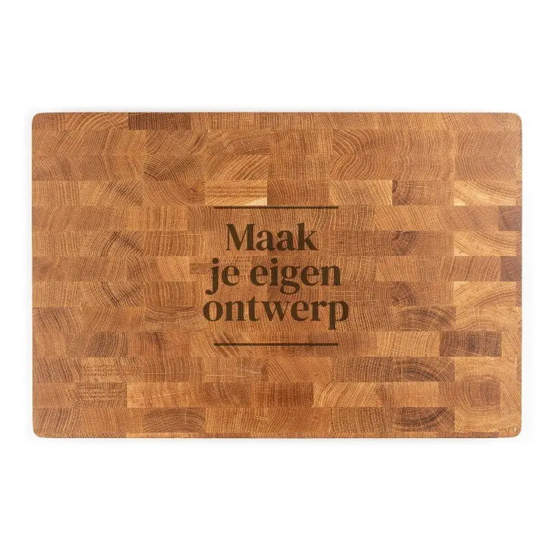Kopshouten snijplank eiken met gravering