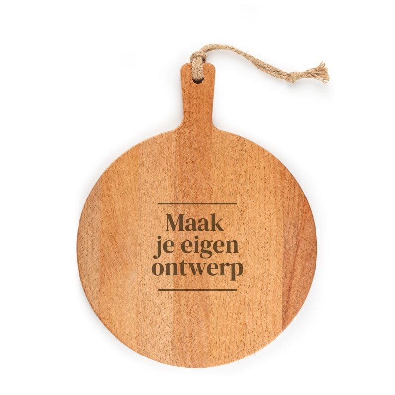houten pizzaplank, borrelplank of serveerplank graveren met logo of eigen ontwerp
