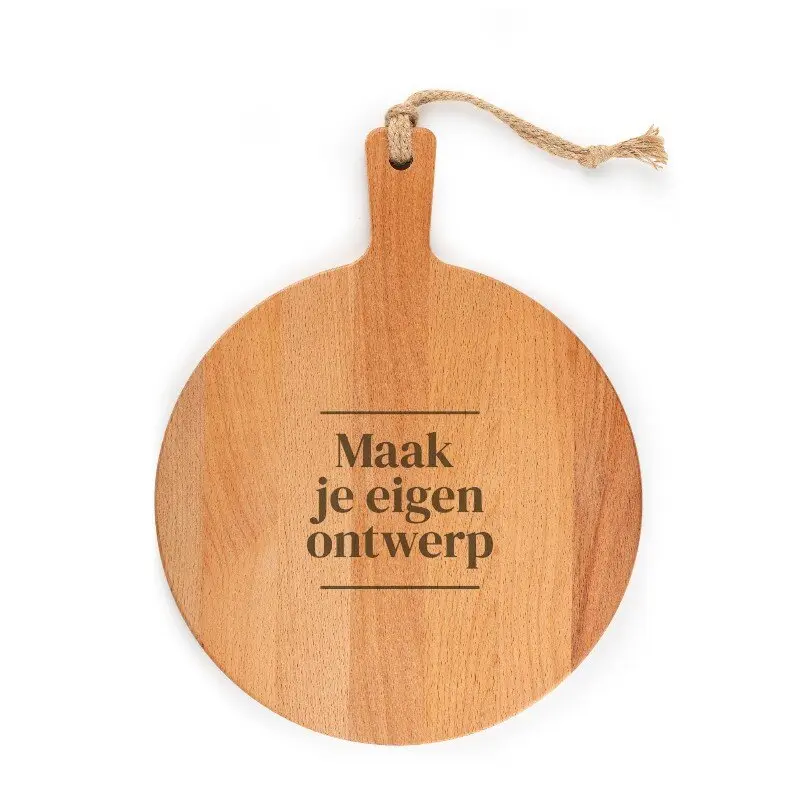 houten pizzaplank, borrelplank of serveerplank graveren met logo of eigen ontwerp