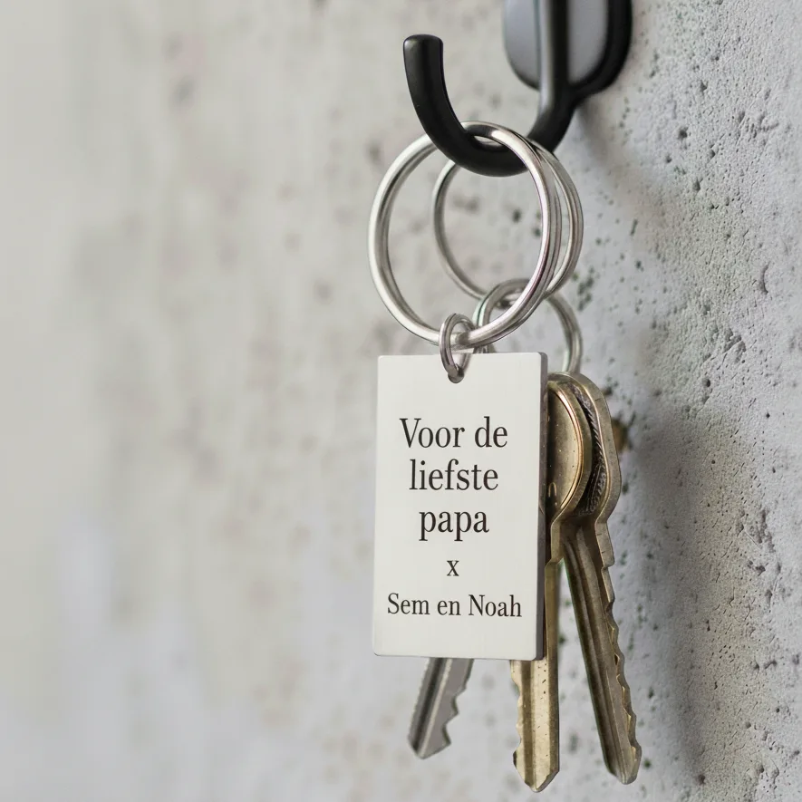 rechthoekige sleutelhanger met gravering