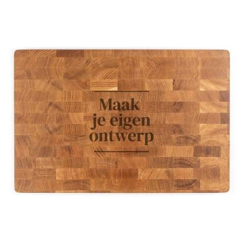 Kopshouten snijplank 45 x 30 cm met gravure, sfeerfoto