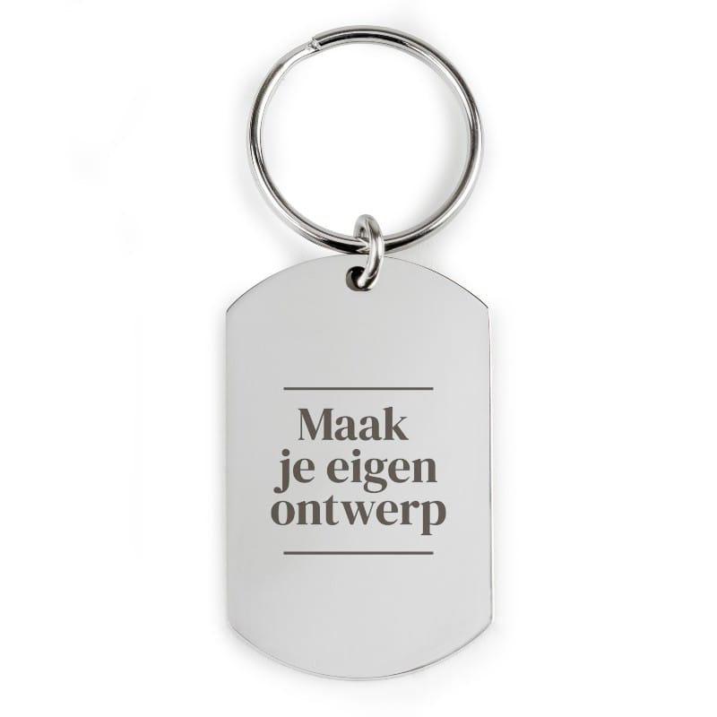 gegraveerde sleutelhanger met tekst
